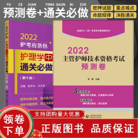 [正版b]2022护理学中级考试通关 做+2022主管护师技术资格考试预测卷 全国护士师资格考试预测卷系列 两本套 中国