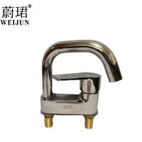 蔚珺全铜面盆双孔冷热水龙头通用型个
