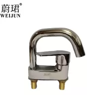 蔚珺全铜面盆双孔冷热水龙头通用型个