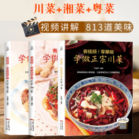B全3册 川菜+湘菜+粤菜菜谱书家常菜大全全套川菜菜谱大全书籍做法厨师版四川湖南经典做菜食谱烹饪新手学厨师书家用食谱美食