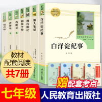七年级上册名著7册朝花夕拾鲁迅西游记原著猎人笔记镜花缘湘行散记白洋淀纪事初中生课外阅读书籍 完整版人民教育出版社