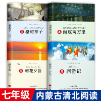 学生版:七年级课外书4册 骆驼祥子老舍/海底两万里/朝花夕拾鲁迅/西游记 原版原著 初中生初一人教版书籍7年级世界