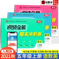 2021新版开心视频全解期末冲刺卷五年级上册语文数学英语3本人教版 小学生视频全解期末冲刺卷全面攻破重点难点全真模拟冲
