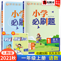 2021秋新版小学语文数学刷题一年级上册重点难点综合过关题人教版小学生一年级同步练习题册期末冲刺真题模拟试卷测试