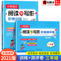 2021新版三年级阅读理解训练题每日一练人教版全2本小学语文课外阅读理解专项训练书阅读与写作阶梯训练测评试卷看图说话写