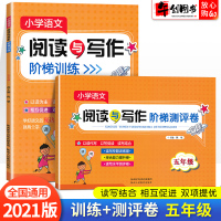 2021新版五年级阅读理解训练题每日一练人教版全2本 小学语文课外阅读理解专项训练书阅读与写作阶梯训练测评试卷看图说话