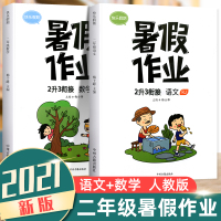 【正版】2021新二年级暑假作业语文数学全套人教版斗半匠小学生2下册升3三年级上册练习册预习复习辅导资料书假期训练暑