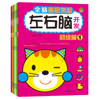 [正版]全脑思维训练左右脑开发 初级篇+提高篇 全套6册 3-4-5-6周岁幼儿数学启蒙儿童益智游戏书籍 专注力训练书找