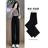 黑色阔腿休闲裤女裤子夏季薄款显瘦高腰垂感宽松直筒夏天西装西裤gurunvani