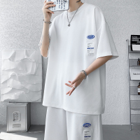 gurunvani 冰丝运动套装男夏季速干男士短袖T恤五分短裤子休闲两件套