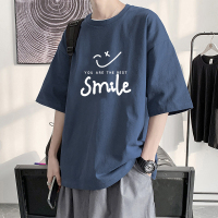 gurunvani 夏季短袖tT恤男宽松圆领纯棉五分袖ins港风潮流学生新款半袖体恤衫