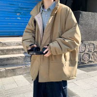 gurunvani 工装棉服男冬季加厚外套卡其色棉袄韩版潮流冬装棉衣男款ins潮牌