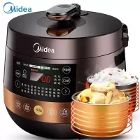 美的(Midea) 电压力锅双胆 5/6升家用高压焖香煲汤 智能预约高压锅 智能炖汤电饭煲高压煮饭煲 6升升级版|双内胆