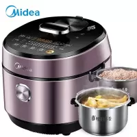 美的(Midea)电压力锅5L IH电磁立体加热高压锅 中途加菜双钢内胆电高压力锅 5升双胆