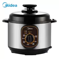 美的(Midea)电压力锅 家用4L高压饭煲正品 机械版旋钮控制 可开盖加热