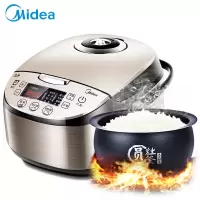 美的(Midea)电饭煲4L涡轮动力防溢金属机身 一键柴火饭 智能电饭锅3-5-6人可预约婴儿营养粥 4升圆灶釜内胆