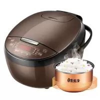 美的电饭煲4L小型电饭锅蛋糕家用正品1-3人智能全自动多功能 深咖色4L