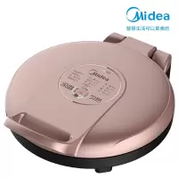 美的电饼铛档家用煎烙薄饼锅烤机双面加热加大自动多功 玫瑰金