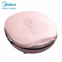 美的(Midea)电饼铛家用煎烤机下盘可拆洗加厚深盘双面加热早餐机电烤煎烤烙饼机智能 粉色