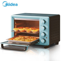美的(Midea) 家用多功能电烤箱 25升大容量 机械式操控 上下独立控温烘焙易操作 北欧蓝25L