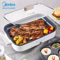 美的(Midea)网红智能多功能电火锅多用途锅料理锅电烧烤锅电煎锅3.6升 网红锅-标配平煎盘