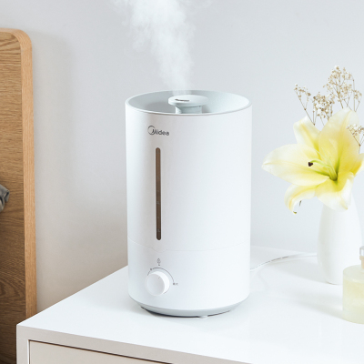 美的加湿器家用卧室空调小型超声波喷雾器大雾量婴儿净化空气4L 白色