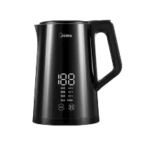 美的(Midea)热水壶家用304不锈钢自动断电保温烧水壶1.5L白色双层防烫烧茶壶防干烧电热水壶 [四段控温]精品推荐