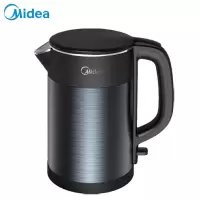 美的(Midea)电热水壶 1.5L家用烧水壶双层防烫 304不锈钢无缝水壶 黑色