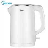 美的(Midea)电热水壶 全钢优质温控电热水壶电水壶(1.7L) 金属色 1.5L纯白磨砂机身