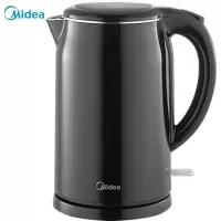 美的(Midea)电热水壶 304不锈钢 便携烧水壶 家用烧茶壶双层防烫智能 大容量丨高颜值黑武士 店长推荐