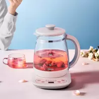 美的养生壶家用多功能大容量煮茶器办公室小型电水壶智能养身茶壶 粉色