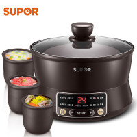 苏泊尔(SUPOR)电炖锅隔水电炖盅 煮粥熬粥煲汤锅陶瓷婴儿辅食燕窝养生锅一锅四胆 土陶内胆