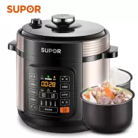苏泊尔(SUPOR)安全电压力锅 易用大面板 焖香节能煲 开盖收汁 一键排压 6L高压锅 6L 大容量 节能易用