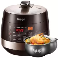 苏泊尔电压力锅家用6L多功能球釜大容量全自动双胆智能高压饭煲新 香槟色6L