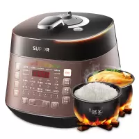 苏泊尔球釜电压力锅家用5L多功能全自动电高压锅高压双胆智能饭煲 黑色