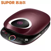 苏泊尔(SUPOR)电饼铛可拆洗双面加热家用电饼档煎烤机烤肉烙饼锅薄饼机早餐蛋糕机 酒红/下盘可拆/20mm加深