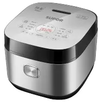 苏泊尔(SUPOR)电饭煲4L电饭锅蓝钻球釜烘焙发面柴火饭智能预约家用电到煲2人-6人拉丝金属机身 蓝钻球釜内胆5L
