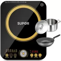 苏泊尔(SUPOR)电磁炉套装 大功率带锅电磁灶电火锅超薄防水触摸屏 精铁炒锅+欧式汤锅 电磁炉