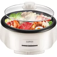 苏泊尔(SUPOR)电火锅家用多功能分体可拆洗电煮不粘内胆高温断电保护4L大容量 [白色]