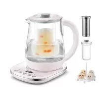 苏泊尔养生壶家用玻璃电煮茶壶全自动小型煮茶器多功能养身烧水壶 白色+粉色