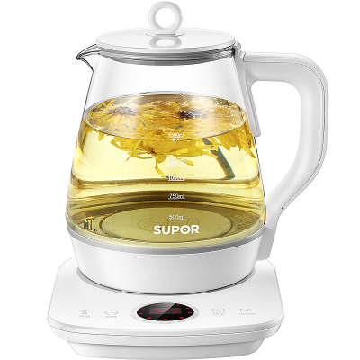 苏泊尔煮茶器黑茶煮茶壶全自动家用电热烧喷淋式玻璃蒸汽茶器养生 白色多功能