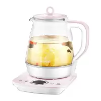 苏泊尔养生壶1.5L玻璃养身花茶壶家用电煮茶器水壶多功能全自动 粉色