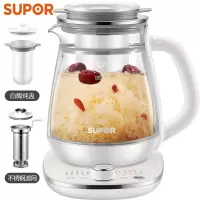 苏泊尔(SUPOR)养生壶办公室电热水壶保温煮茶器燕窝壶多功能加厚玻璃花茶壶1.5L 双层玻璃-配套版