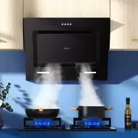 美的出品华凌 家用700mm小尺寸抽油烟机侧吸式大吸力吸油烟机燃气灶厨房烟灶套装 [搭配4.2KW大火力]液化气