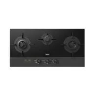 美的(Midea) 燃气灶 家用 5.0KW大火力 不锈钢面板 台嵌两用 双灶 [新三头灶]定时大中小火-天燃气