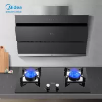美的(Midea) 油烟机 20爆炒大吸力 侧吸抽油烟机 家用吸油烟机智能家电 烟灶套装 20m³挥手烟机5.0KW瞬点