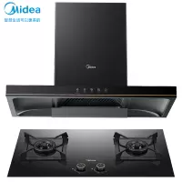 美的(Midea)家用21立方大吸力自动清洗欧式智能控制抽油烟机大尺寸顶吸式吸油烟机 排烟机 搭配5.0KW 液