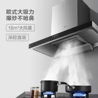 华凌(WAHIN)侧吸抽油烟机 19m³大吸力油烟机家用厨房免拆洗 立体环吸 智控操作 烟灶套装 18m³欧式烟机