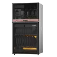 美的(Midea)消毒柜家用小型立式高温筷碗保洁柜 77L曜石黑钢化玻璃面板 二星级消毒
