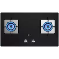 美的天然气燃气灶煤气灶双灶家用猛火灶台嵌两用灶具4.5KW大火力一级能效防爆钢化玻璃面板 钢化玻璃款 天然气